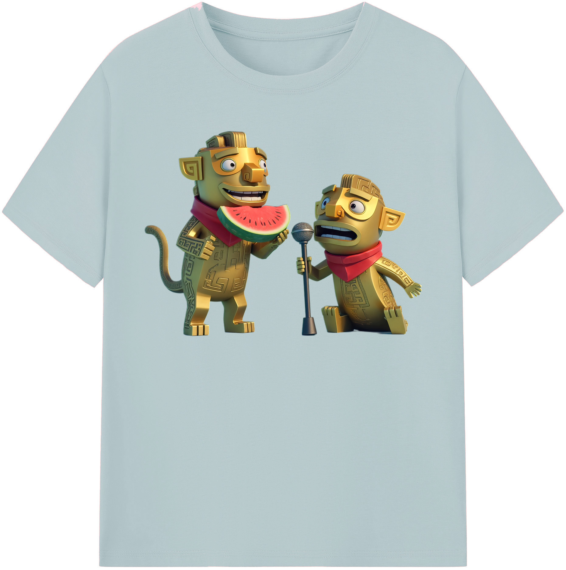 （画像用） Ne Zha 2 ナタ 魔童の大暴れ 綿100％半袖Tシャツ（フロントプリント）